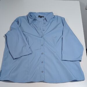 Women's Light Blue Button-Up Shirt